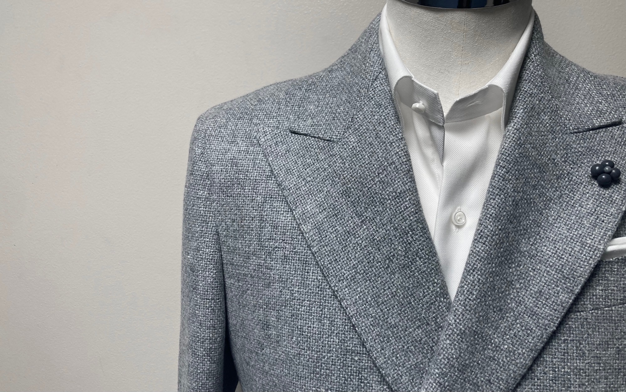 オーダーWジャケット☆CANONICO/カノニコ ☆グレー×メランジ