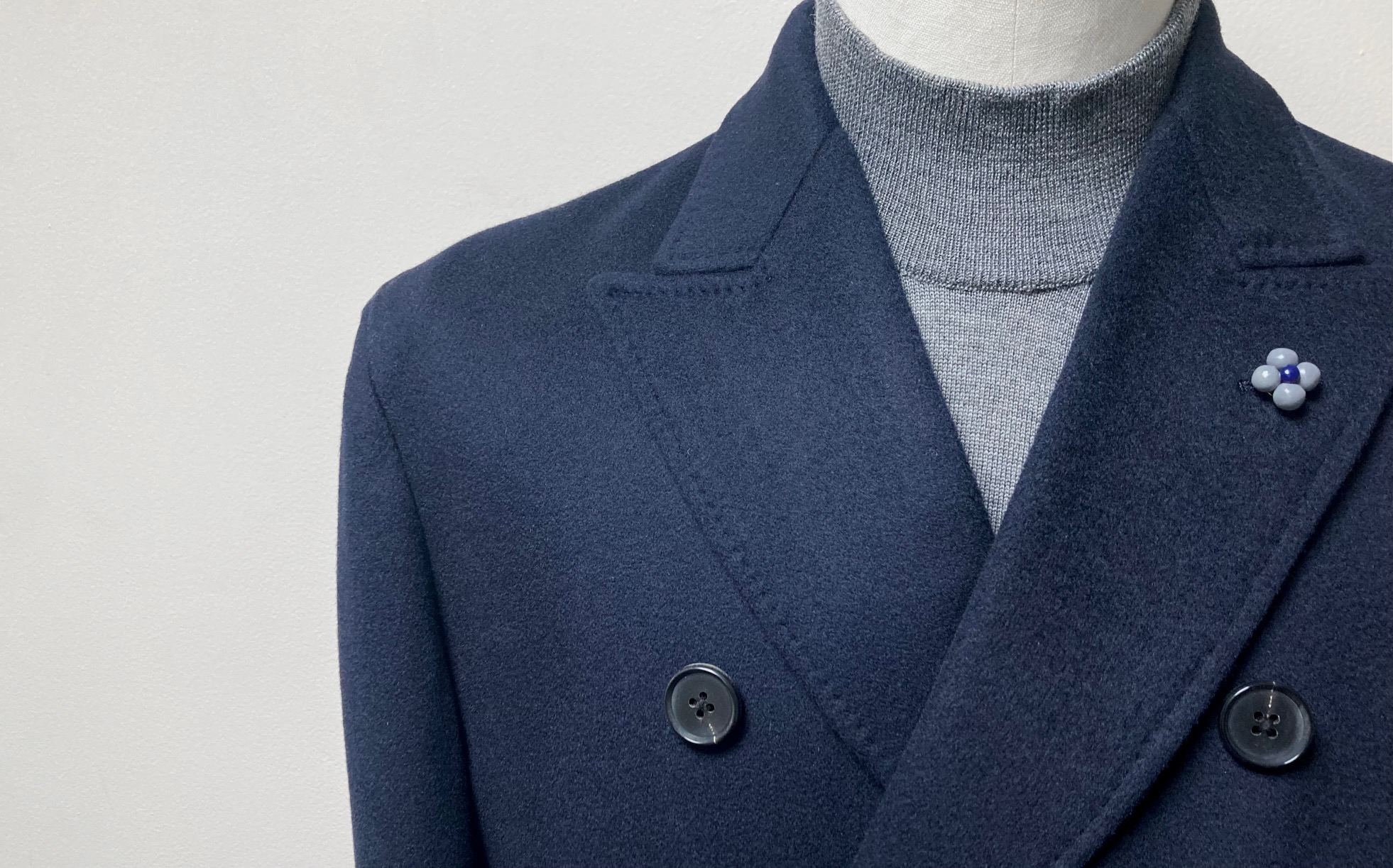 CENTOオーダーWコート☆カシミヤ×ネイビー
