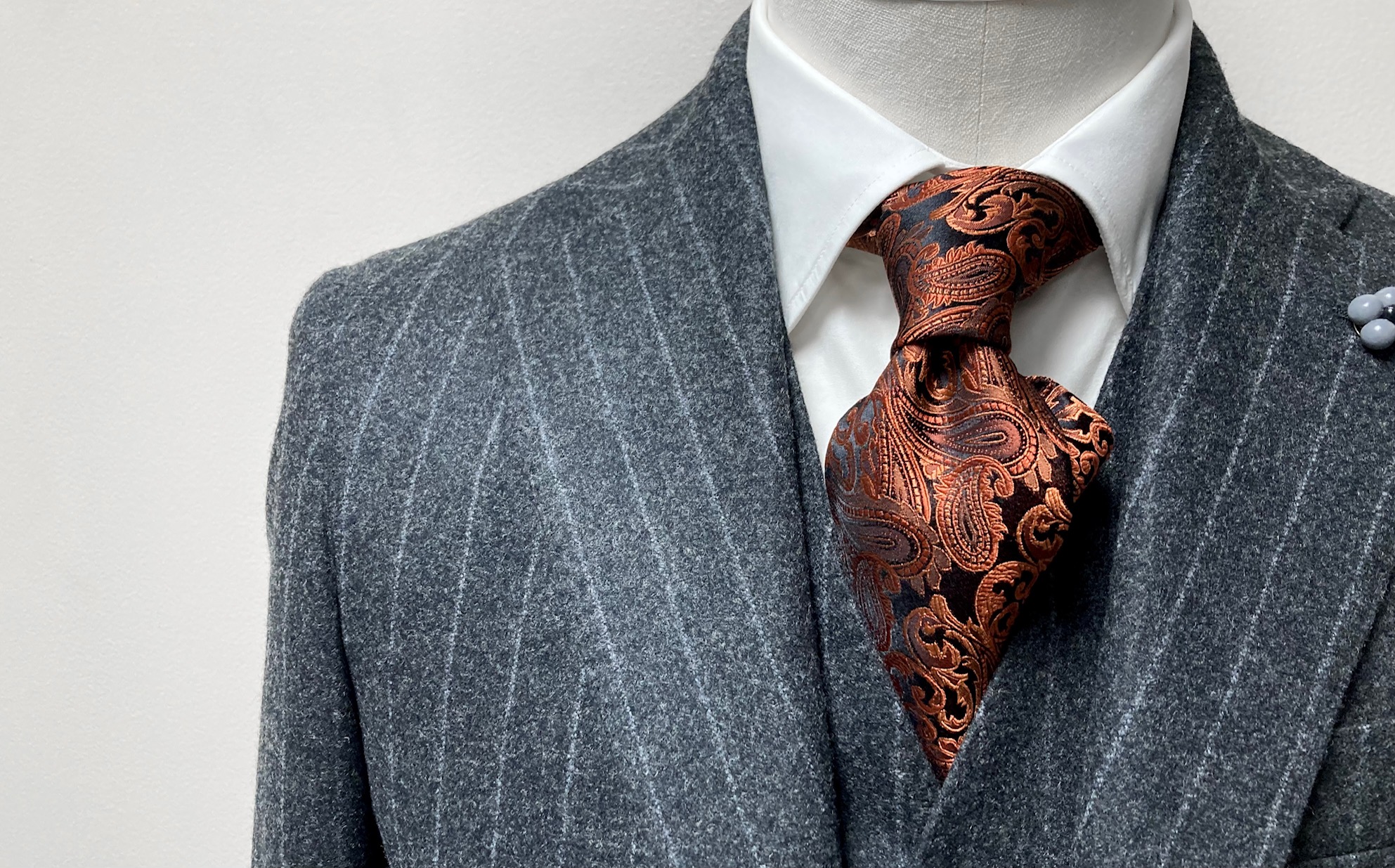 至高オーダースリーピース☆FOX BROTHERS/フォックス・ブラザーズ☆チャコール×ストライプ