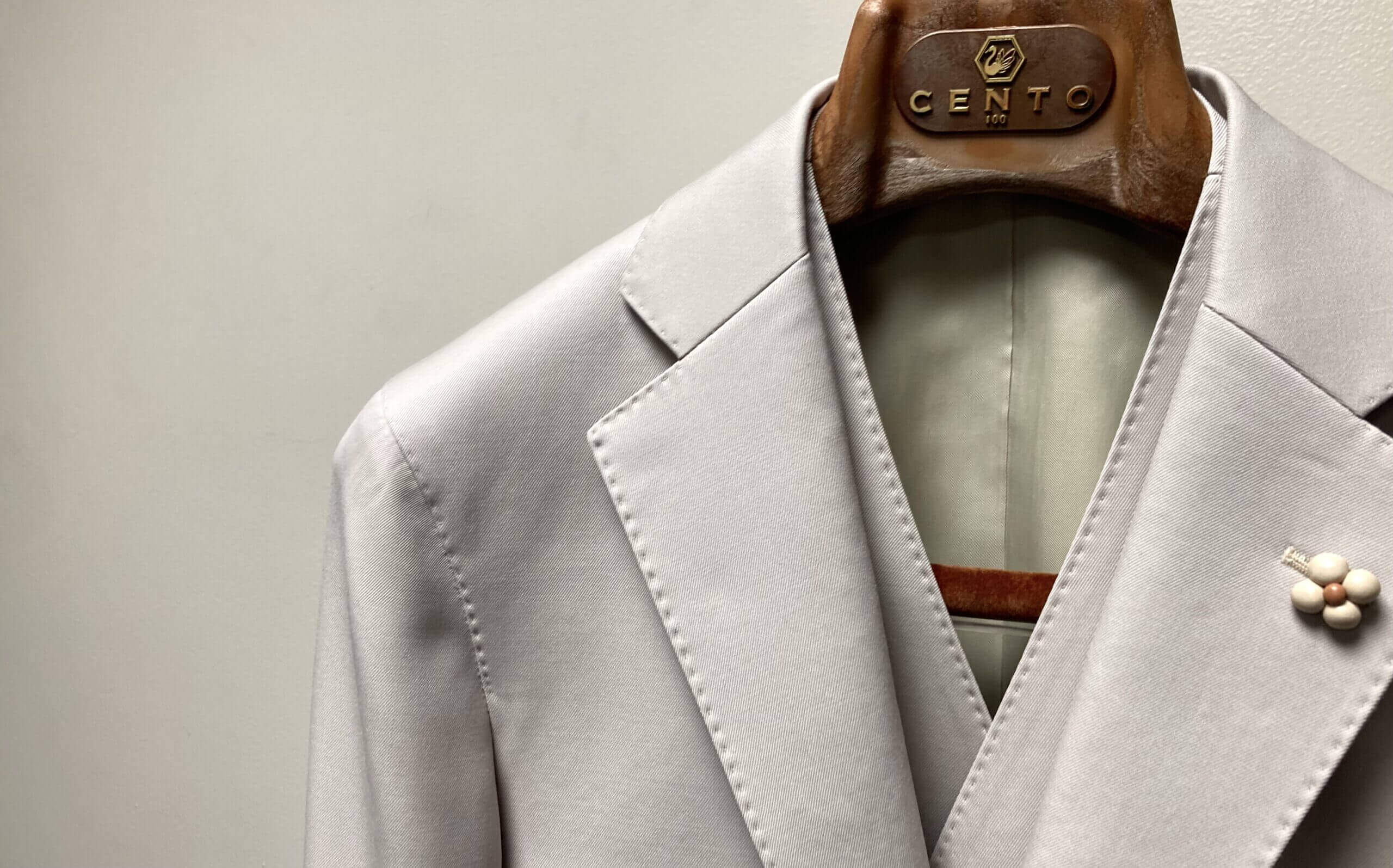 ご新規のお客様によるMARLANE（マルラーネ）ライトベージュ・オーダースリーピーススーツ｜名古屋CENTO