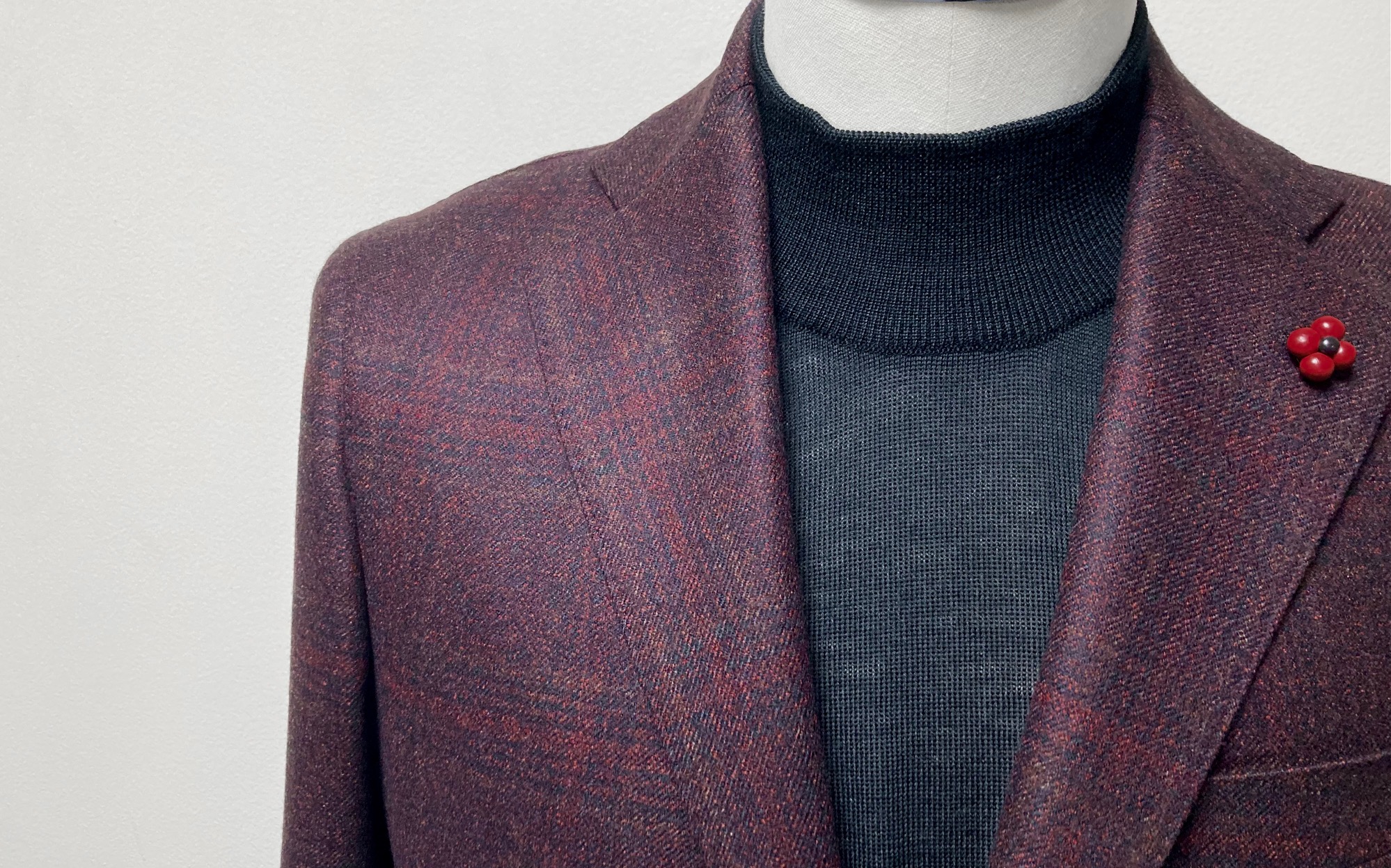 オーダージャケット☆DORMEUIL/ドーメル『FOREVER GREEN/フォーエバー グリーン』☆ボルドー×グレンチェック