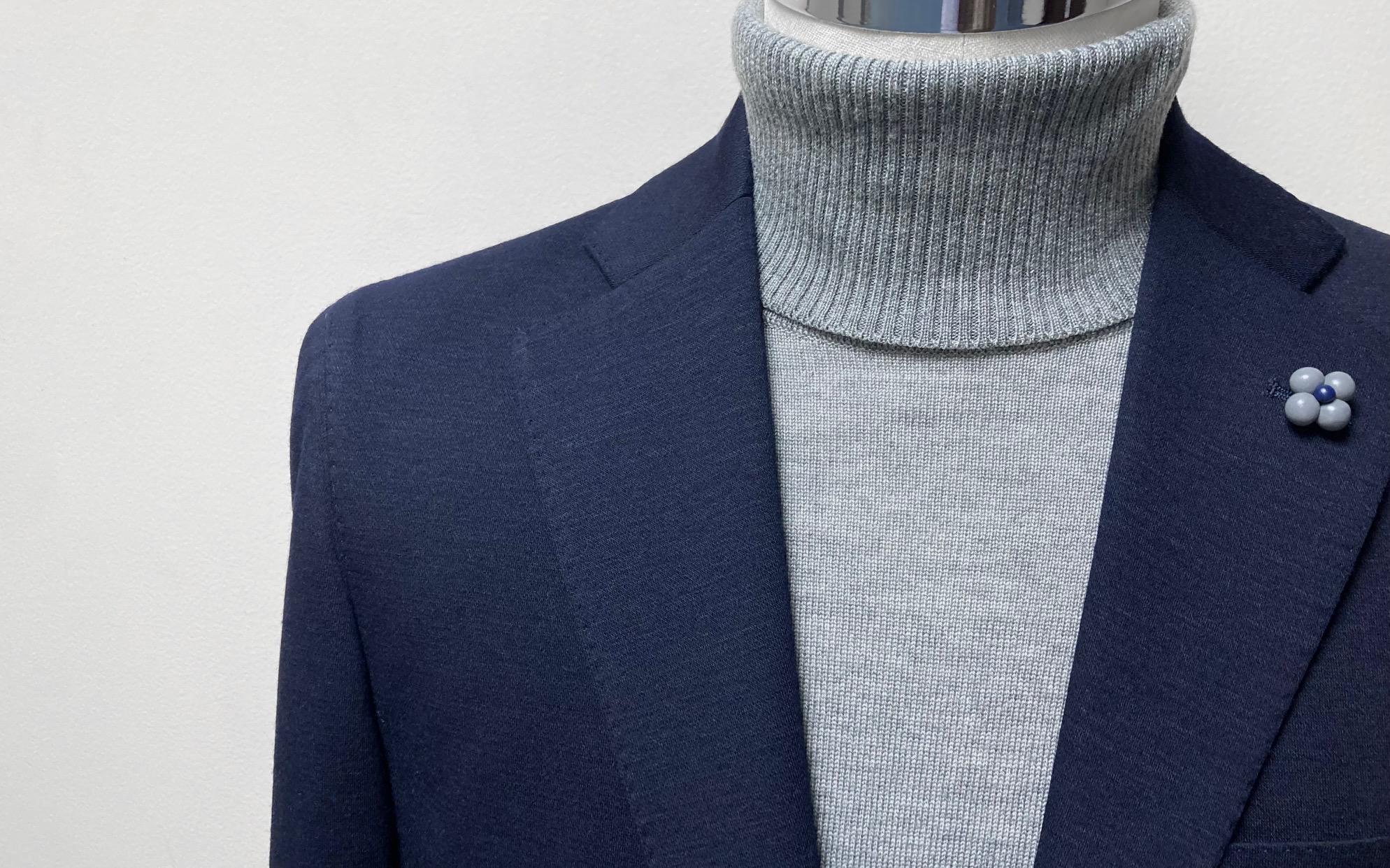 オーダージャケット☆WOOL JERSEY/ウールジャージ・1st.☆ネイビー